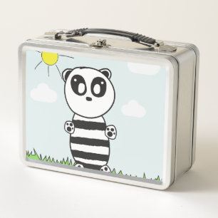 Süße Panda-Illustration Metall Brotdose