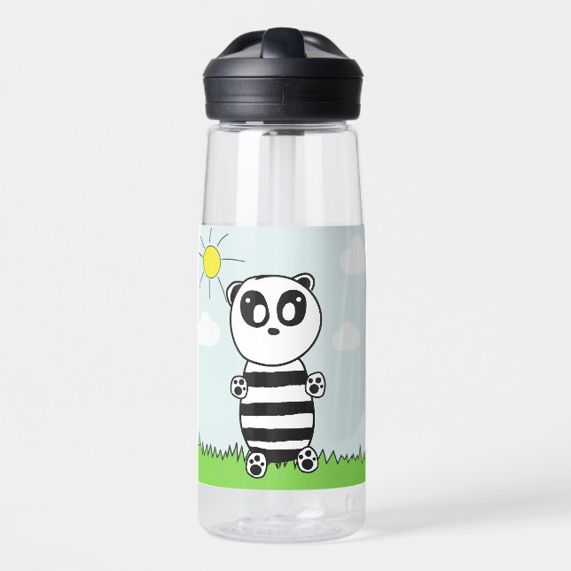 Süße Panda-Illustration Trinkflasche (Vorne)