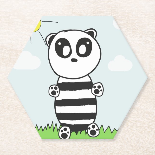 Süße Panda-Illustration Untersetzer (Vorderseite)