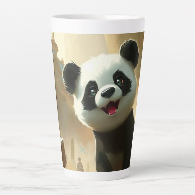Süße Panda Vibes Milchtasse (Vorderseite)
