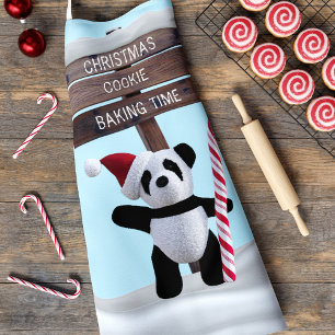 Süße Panda-Weihnachtsplätzchen-Backzeit-Schürze Schürze