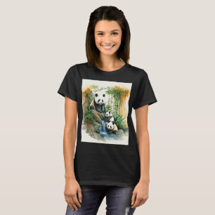 Süße Pandafamilie im Bambuswald T-Shirt