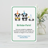 Süße Pandas Geburtstagsfeier