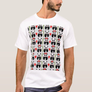 Süße Pandas-Herzen: Kinder-Muster T-Shirt