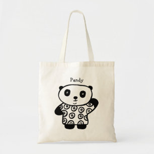Süße Pandy der Panda personalisierter Name Tragetasche