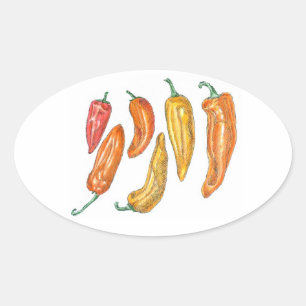 Süße Paprika Ovaler Aufkleber