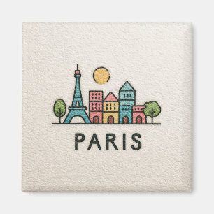 Süße Pariser Illustration Magnet