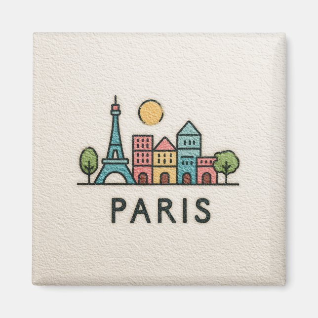 Süße Pariser Illustration Magnet (Vorne)