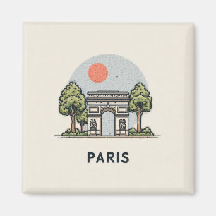 Süße Pariser Illustration Magnet