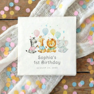 Süße Party-Tiere zum 1. Geburtstag Serviette