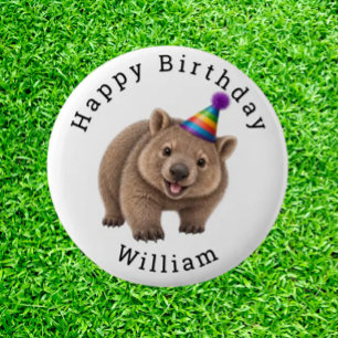 Süße Party Wombat Button