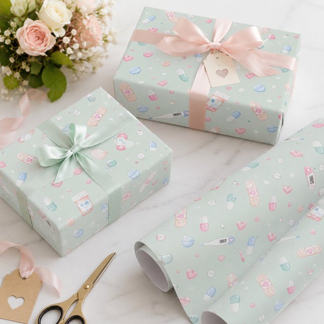 Süße Pastell-Apotheke Medizinisch  Geschenkpapier (Von Creator hochgeladen)