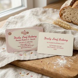 Süße Pastell-Bäckerei Artisan Bäckereien Visitenkarte