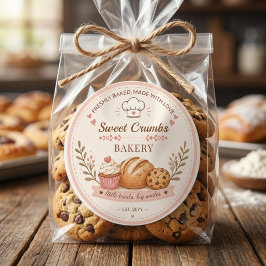 Süße Pastell-Bäckerei Individuelles Geschäft Runder Aufkleber
