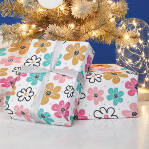 Süße Pastell-Blumen Geschenkpapier