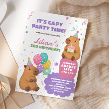 Süße Pastell-Capybara-Kinder-Geburtstagsfeier