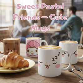 Süße Pastell-Charakterdesign Kaffeetasse