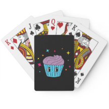 Süße Pastell-Cupcake-Spielkarten