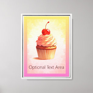 Süße Pastell-Cupcake-Wandkunst - gerahmter Leinwan Leinwanddruck