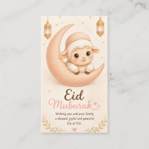Süße Pastell-Eid-Mubarak-Lamm-Grußkarte Visitenkarte