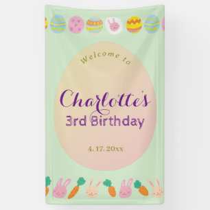 Süße Pastell-Eier Grün Kinder Geburtstags-Willkomm Banner
