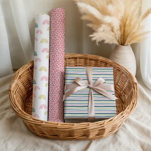 Süße Pastell-Geschlechtsneutrale Babyparty-Muster  Geschenkpapier Set