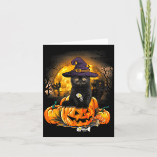 Süße Pastell-Goth- und Halloween-Schwarze-Katze-He Karte