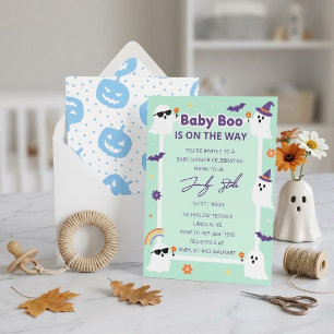 Süße Pastell-Halloween-Baby-Party, Baby Boo Einladung