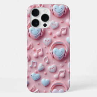 Süße Pastell-Herzen Noten Für Musikliebhaber iPhone 16 Pro Max Hülle