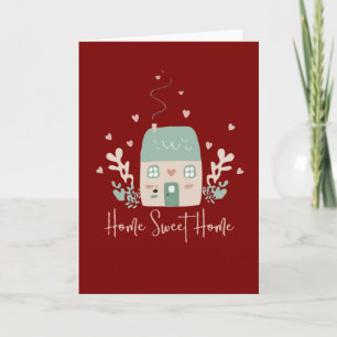 Süße Pastell-"Home Sweet Home"-Illustration – Gemü Karte