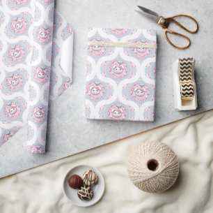 Süße Pastell-Kawaii-Hasen-Punkt-Mandala-Retro-Ogee Geschenkpapier