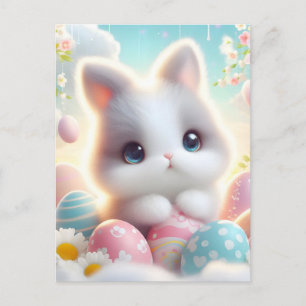 Süße Pastell Kawaii Kätzchen Ostereier Feiertagspostkarte