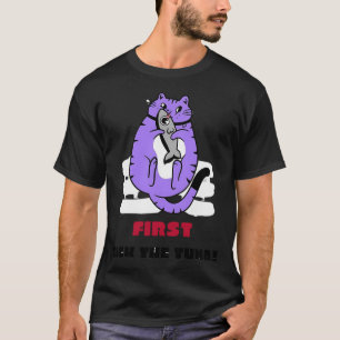 Süße Pastell-Kitty fischt in einem Boot T-Shirt