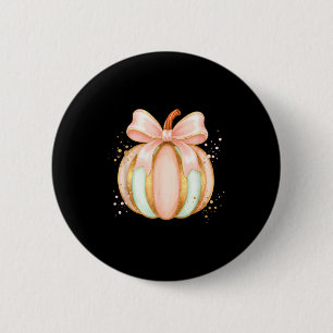 Süße Pastell-Kürbisse mit Schleife für Halloween Button