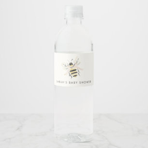 Süße Pastell-Mama-wird-Biene neutrale Babyparty Wasserflaschenetikett