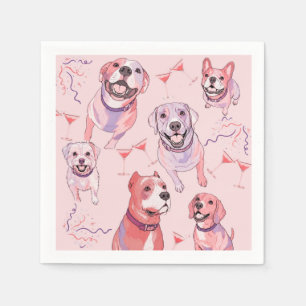 Süße Pastell-Pop-Art-Hunde-Cocktailservietten  Serviette