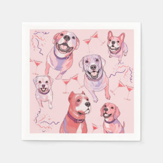 Süße Pastell-Pop-Art-Hunde-Cocktailservietten Serviette