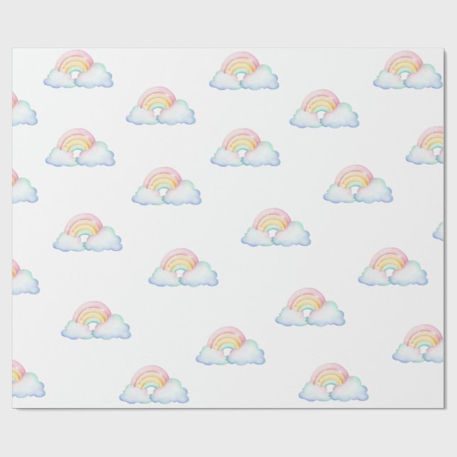 Süße Pastell-Regenbogen-Geschenkpapier Geschenkpapier (Flach)