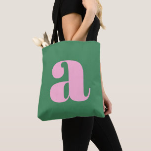 Süße Pastell-Rosa-Grüne Monogramm Retro-Lettern