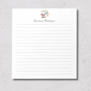 Süße Pastell-Safari-Elefanten-Name-Nursery-Linien Notizblock