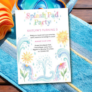 Süße Pastell-Spritzbereich-Kinder-Geburtstags-Pool Einladung
