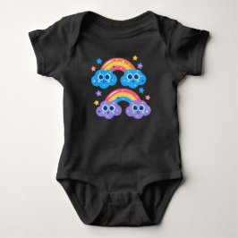Süße Pastell-Sternschnuppen-Regenbogen-Illustratio Baby Strampler