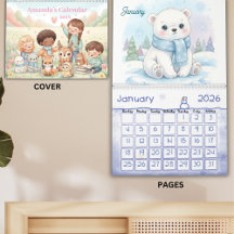 Süße Pastell-Tiere Personalisierter Kinderkalender