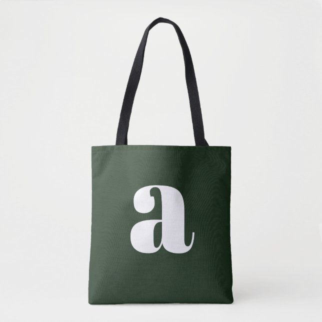 Süße Pastell Weiß Grüne Monogramm Retro-Lettern  (Vorderseite)