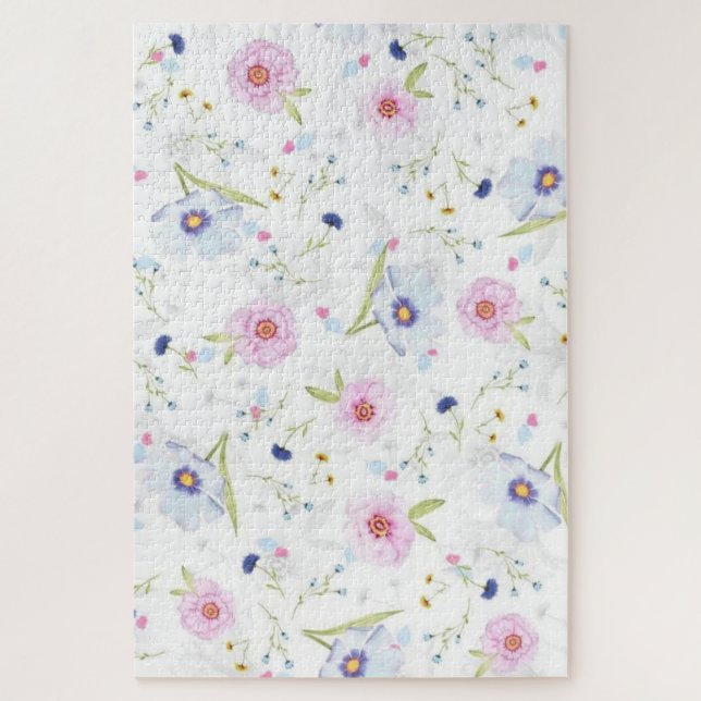 Süße Pastellfarben Blumen-Puzzles  Puzzle (Vertikal)