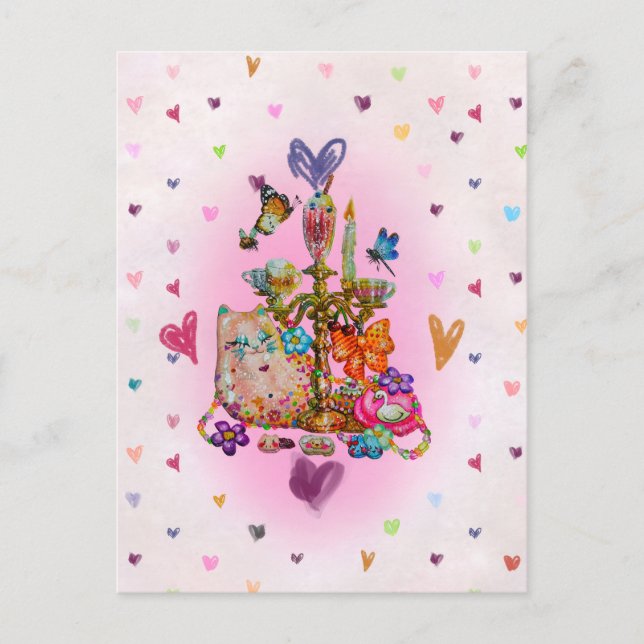 Süße Pastellfarben Postkarte (Vorderseite)