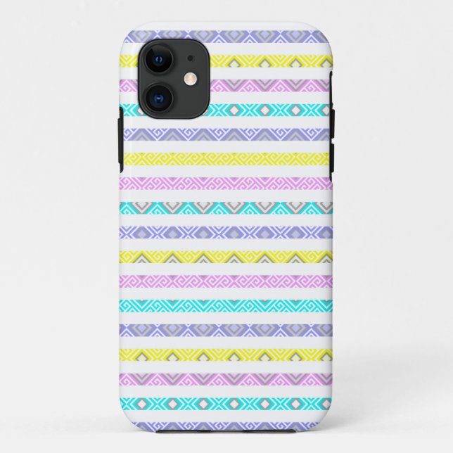 Süße pastellfarbene geometrische Streifen Case-Mate iPhone Hülle (Rückseite)