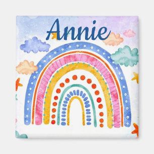 Süße, pastellfarbene, personalisierte Regenbogen Magnet