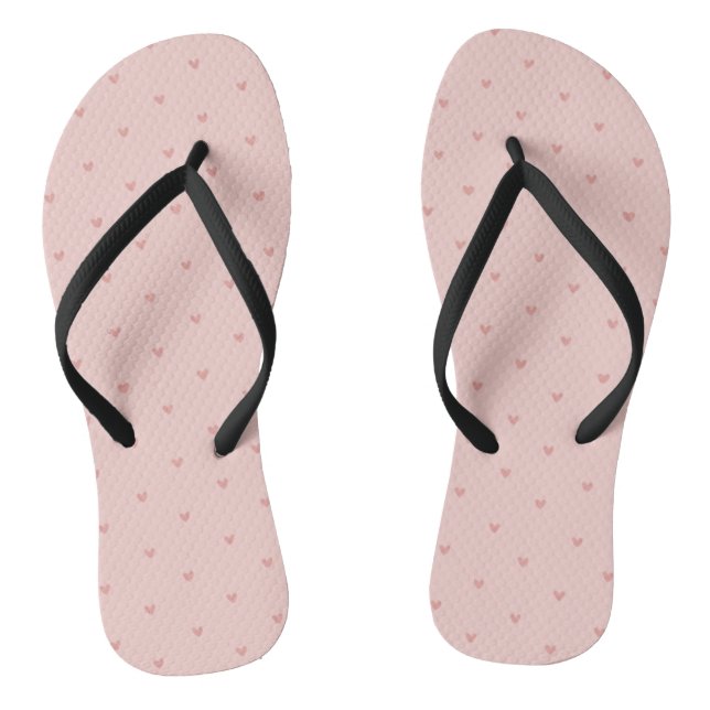 Süße Pastellrosa Herzen Flip Flops (Fußbett)