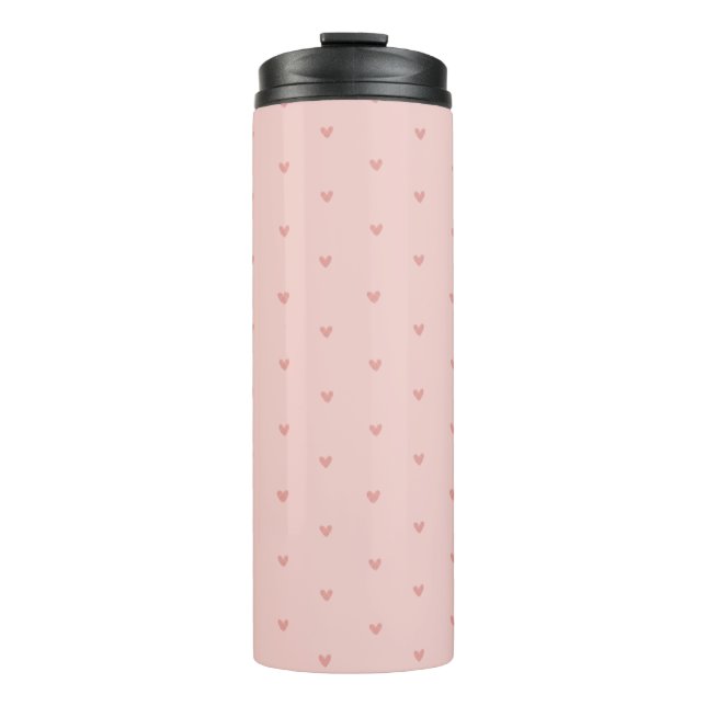 Süße Pastellrosa Herzen Thermosbecher (Vorderseite)